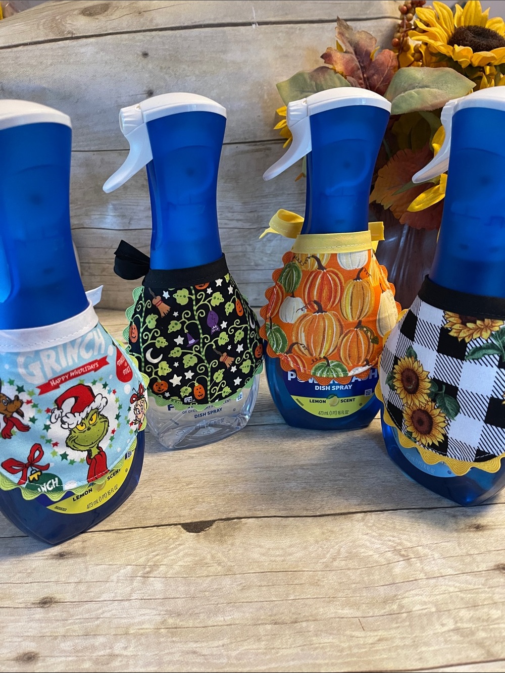 Aprons Bundle Holidays & Sunflowers Dish Soap Powerwash Aprons Reversible Four